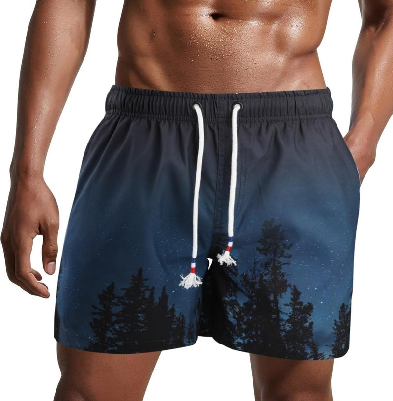 Laad afbeelding in Galerijviewer, Zwembroek heren kort van sneldrogend polyester met mesh binnenvoering en verstelbaar trekkoord – zwemshort – strandkleding - happygetfit.com
