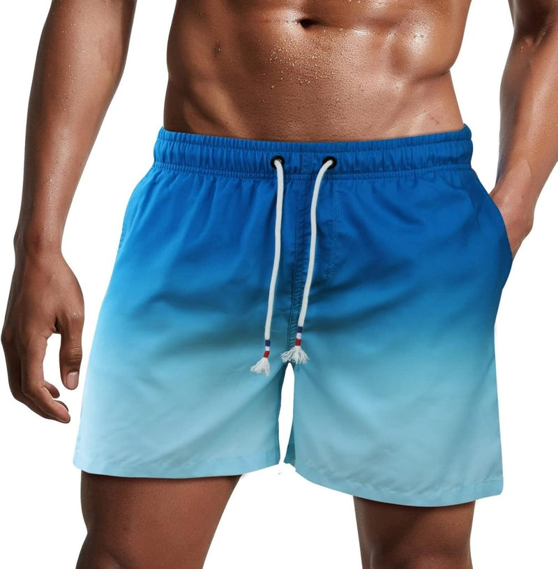 Laad afbeelding in Galerijviewer, Zwembroek heren kort van sneldrogend polyester met mesh binnenvoering en verstelbaar trekkoord – zwemshort – strandkleding - happygetfit.com
