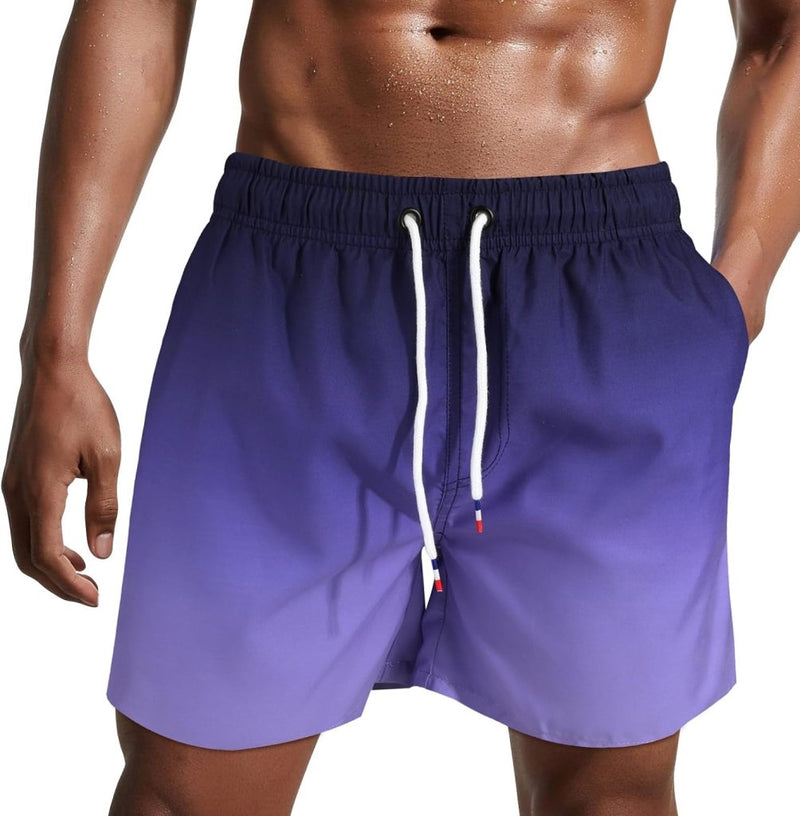Laad afbeelding in Galerijviewer, Zwembroek heren kort van sneldrogend polyester met mesh binnenvoering en verstelbaar trekkoord – zwemshort – strandkleding - happygetfit.com
