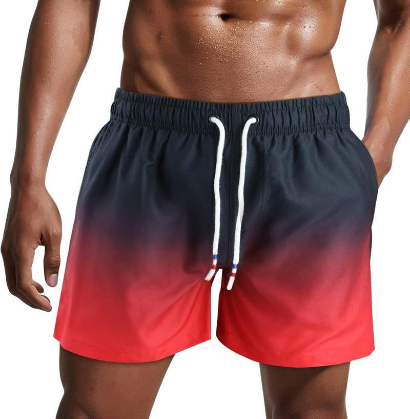 Laad afbeelding in Galerijviewer, Zwembroek heren kort van sneldrogend polyester met mesh binnenvoering en verstelbaar trekkoord – zwemshort – strandkleding - happygetfit.com
