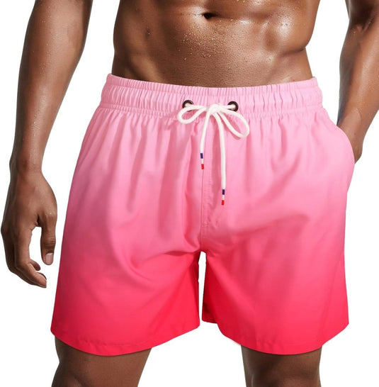 Zwembroek heren kort van sneldrogend polyester met mesh binnenvoering en verstelbaar trekkoord – zwemshort – strandkleding - happygetfit.com