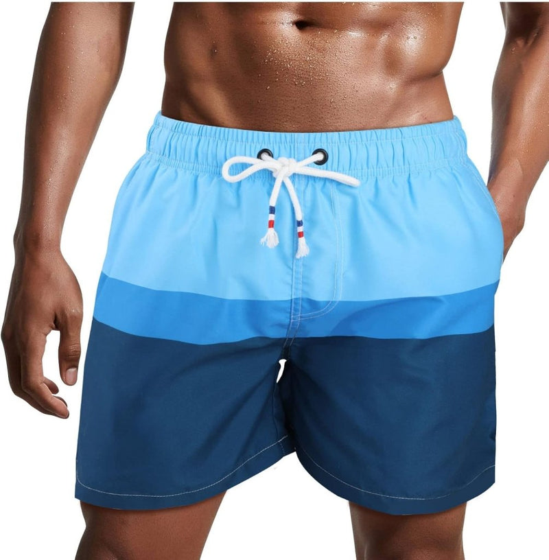 Laad afbeelding in Galerijviewer, Zwembroek heren kort van sneldrogend polyester met mesh binnenvoering en verstelbaar trekkoord – zwemshort – strandkleding - happygetfit.com
