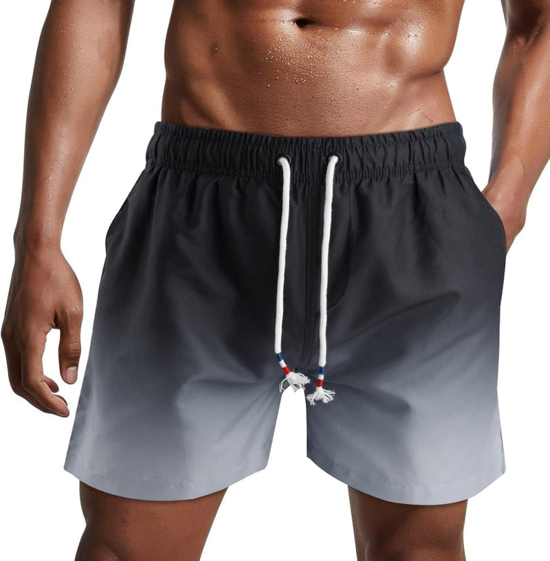 Laad afbeelding in Galerijviewer, Zwembroek heren kort van sneldrogend polyester met mesh binnenvoering en verstelbaar trekkoord – zwemshort – strandkleding - happygetfit.com
