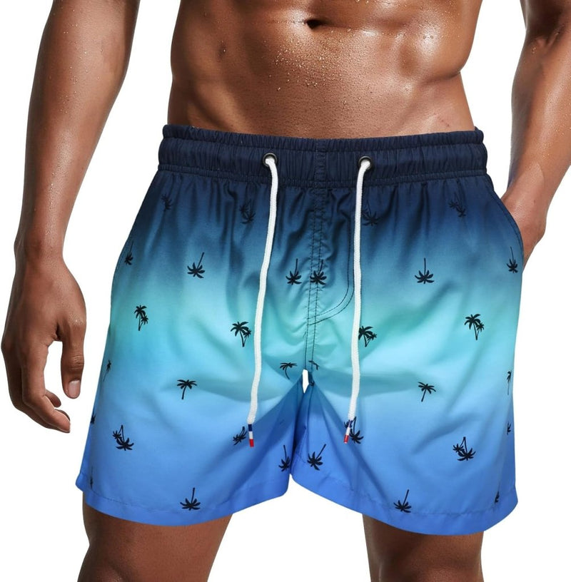 Laad afbeelding in Galerijviewer, Zwembroek heren kort van sneldrogend polyester met mesh binnenvoering en verstelbaar trekkoord – zwemshort – strandkleding - happygetfit.com
