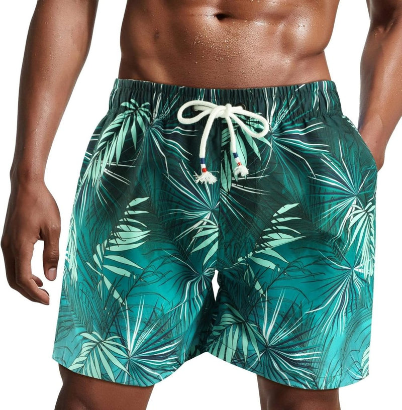Laad afbeelding in Galerijviewer, Zwembroek heren kort van sneldrogend polyester met mesh binnenvoering en verstelbaar trekkoord – zwemshort – strandkleding - happygetfit.com
