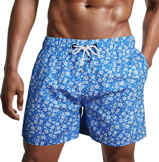 Zwembroek heren kort van sneldrogend polyester met mesh binnenvoering en verstelbaar trekkoord – zwemshort – strandkleding - happygetfit.com