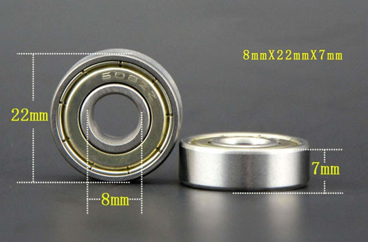 Gebruik onze hoogwaardige skateboardlagers (8 mm x 22 mm x 7 mm) om je skateboardprestaties te optimaliseren en soepele prestaties te garanderen. Perfect voor skateboards, geleverd in verpakkingen van 30 stuks.