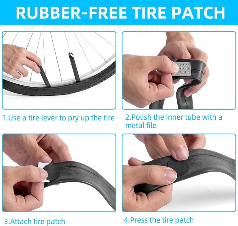 Load image into Gallery viewer, Om de Ontdek de kracht van onze sterke reparatiepatch voor fietsbanden te gebruiken, gebruikt u een bandenlichter, polijst u de binnenband, bevestigt u de patch en drukt u deze stevig op de fietsband.
