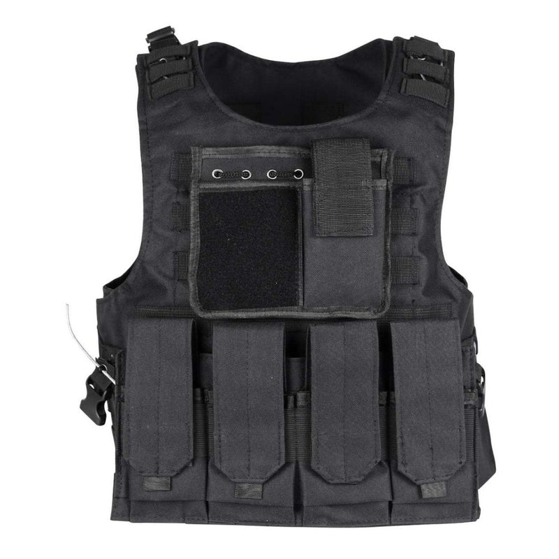 Laad afbeelding in Galerijviewer, Ontdek je ware potentieel met dit verstelbare zwarte tactische vest, voorzien van meerdere zakken voor het meenemen van uitrusting en bescherming tijdens paintballwedstrijden!.
