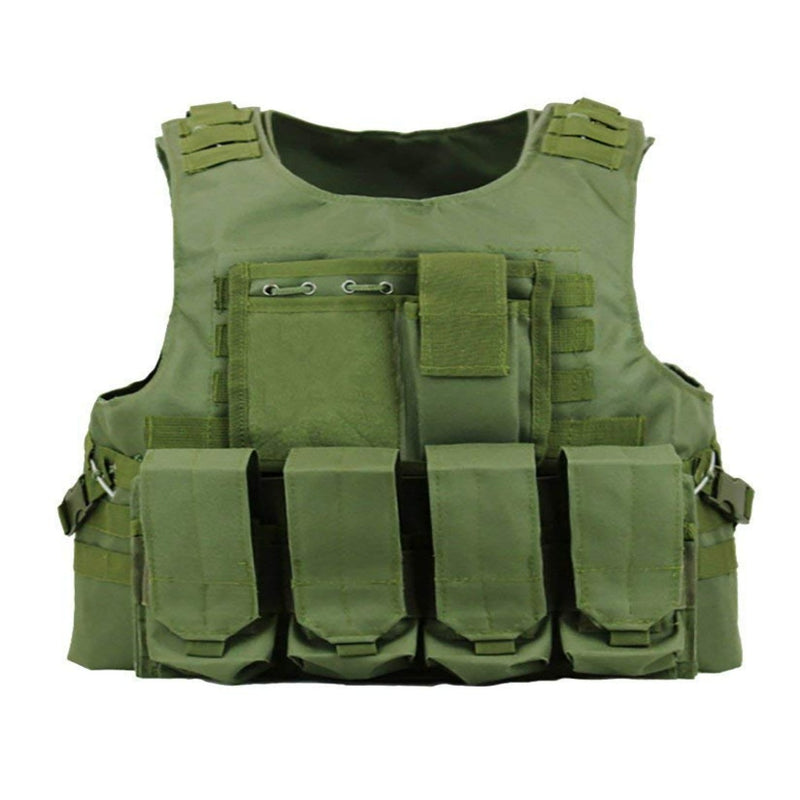 Laad afbeelding in Galerijviewer, Het Ontketen je ware potentieel tactical vest voor paintball is groen, heeft meerdere zakken en verstelbare banden voor een persoonlijke pasvorm.
