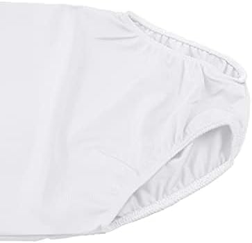 Close-up van een witte stof met elastische randen, die lijkt op een deel van het "Balletshirt voor meisjes: Dans met elegantie en comfort!" perfect voor danslessen.
