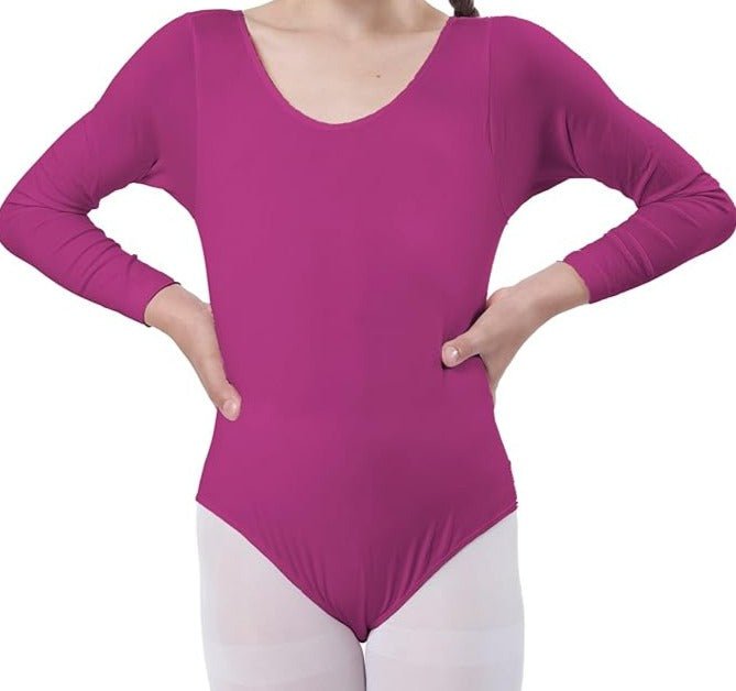 Laad afbeelding in Galerijviewer, Met lange mouwen &quot;Dans met elegantie en comfort!&quot; balletshirt voor meisjes, deze persoon straalt zelfvertrouwen uit met de handen op de heupen, klaar voor danslessen.
