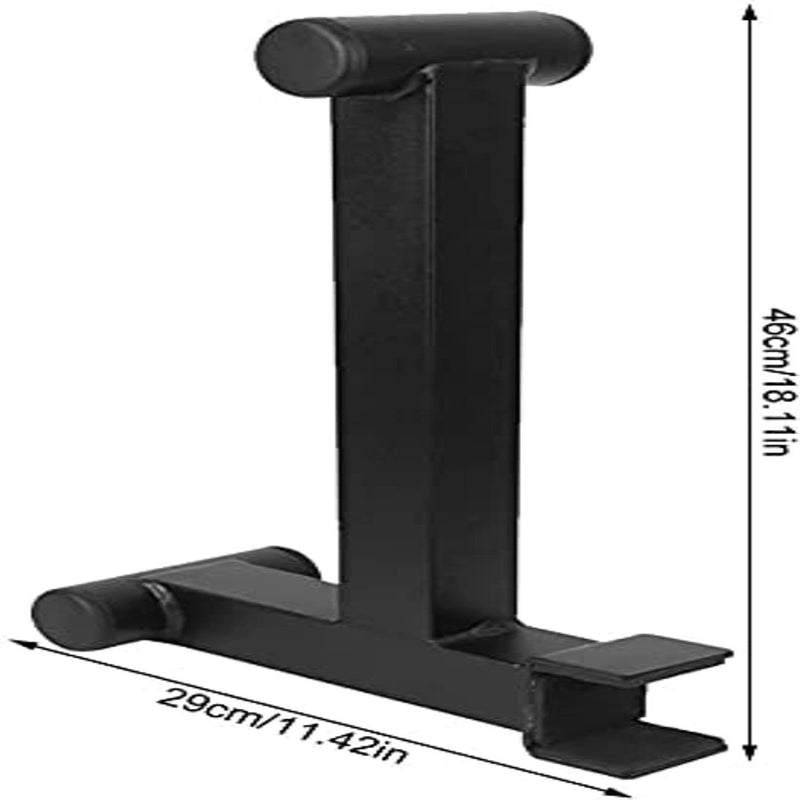 Laad afbeelding in Galerijviewer, De Barbell stalen mini bar, ontworpen voor snelle plaatwisselingen, is een zwarte verstelbare monitorstandaard met horizontale en verticale oriëntatie, met een hoogte van 46 cm (18,11 inch) en een diepte van 29 cm (11,42 inch).
