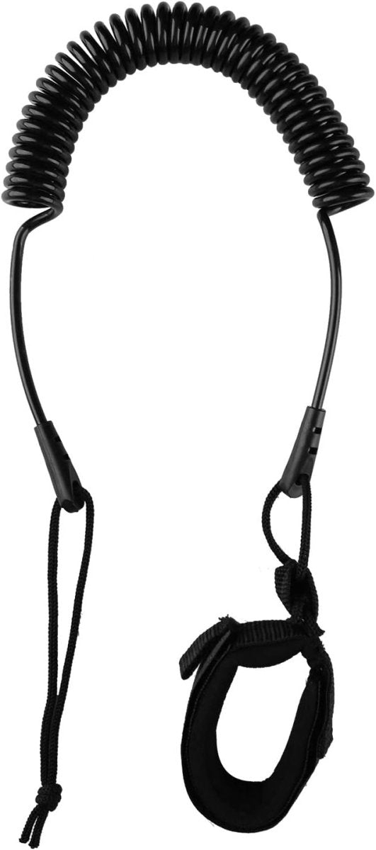 Laad afbeelding in Galerijviewer, De Coiled SUP leash biedt veiligheid tijdens het peddelen en is voorzien van een comfortabele, verstelbare polsband en een bevestigde lus.

