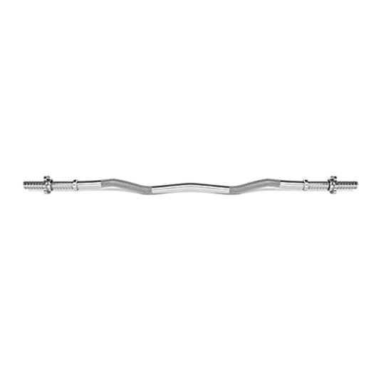De Ontketen je kracht met de veelzijdige krachttraining curlstang is een chroomkleurige, zigzagvormige EZ-curlstang met schroefdraaduiteinden, perfect voor biceps-curls.