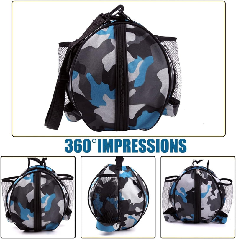 Load image into Gallery viewer, De basketbal die je nodig hebt om je spel naar een hoger niveau te tillen is een camouflagepatroon rond model met mesh zijvakken en blootgesteld. Gemaakt van duurzaam materiaal, heeft het een verstelbare riem en biedt de grote capaciteit voor al je benodigdheden.
