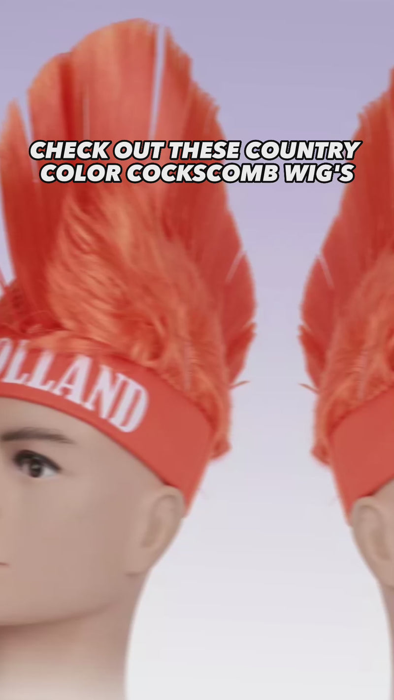 Laad en speel video af in Galerijviewer, 🎉 Val direct op in het oranje met de oranje hanenkam pruik 🦁
