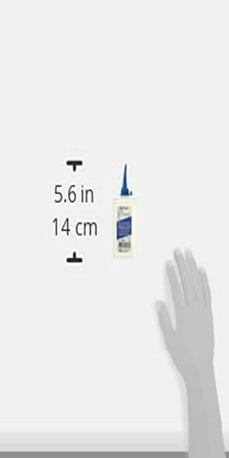 Load image into Gallery viewer, Een hand grijpt naar een veelzijdige Krazy Glue-fles tegen een lichtgrijze achtergrond, met geannoteerde afmetingen van 5,6 inch of 14 cm, wat de precisie ervan benadrukt, vergelijkbaar met onze fijne mechanische olie voor al je smeringsbehoeften.
