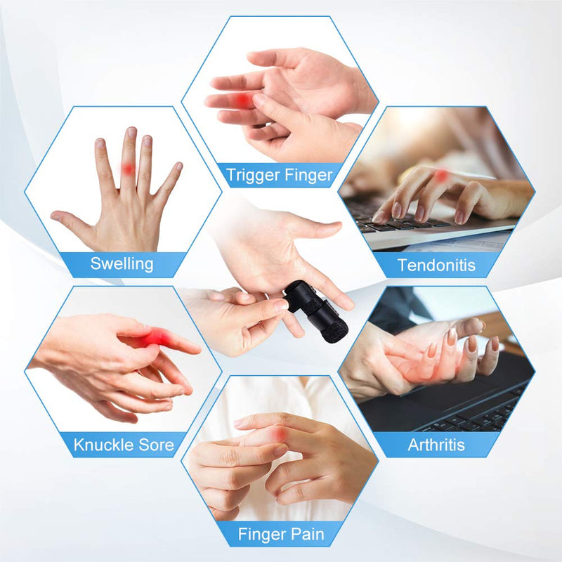 Laad afbeelding in Galerijviewer, Hexagonale collage die handproblemen illustreert zoals zwelling, mallet finger, tendinitis, pijnlijke knokkels, artritis en vingerpijn, elk afgebeeld met een foto van handen. De &quot;Beste vinger spalk voor herstel en verlichting&quot; voor herstel en verlichting.
