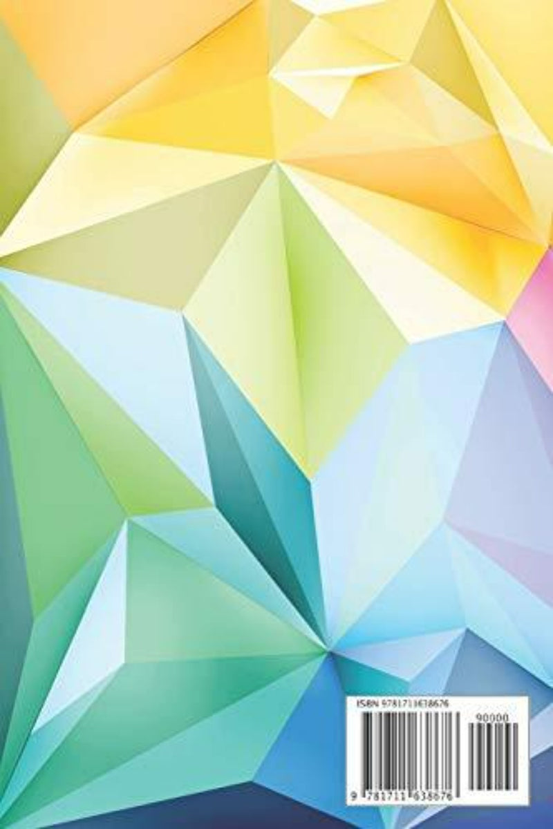 Laad afbeelding in Galerijviewer, Met een abstracte geometrische achtergrond met kleurrijke polygonen in groen, geel en blauw, is het ontwerp een aanvulling op een fitnessdagboek genaamd "Fitness Journal &amp; Weight Lifting Log." Perfect voor het bijhouden van voortgang. Barcode en ISBN zijn in de rechteronderhoek geplaatst.

