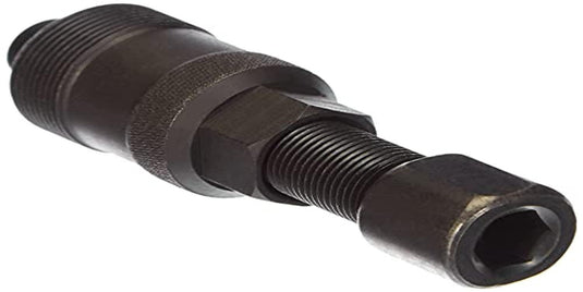 De Cranktrekker voor wielrennen is een strak zwart metalen fiets crank trekker gereedschap met schroefdraad secties en een vierkant gat, ideaal voor fietsonderhoud liefhebbers en essentieel voor het efficiënt verwijderen van crank armen van de trapas. Perfect voor elke wielrennen toolkit!.