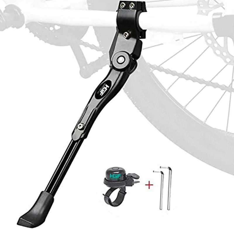 Laad afbeelding in Galerijviewer, De Happygetfit MTB Standaard zorgt voor een eenvoudige en stabiele stalling van uw mountainbike, met antislip-eigenschappen, bevestigingsmateriaal en een kleine fietsbel met gereedschap voor de installatie.
