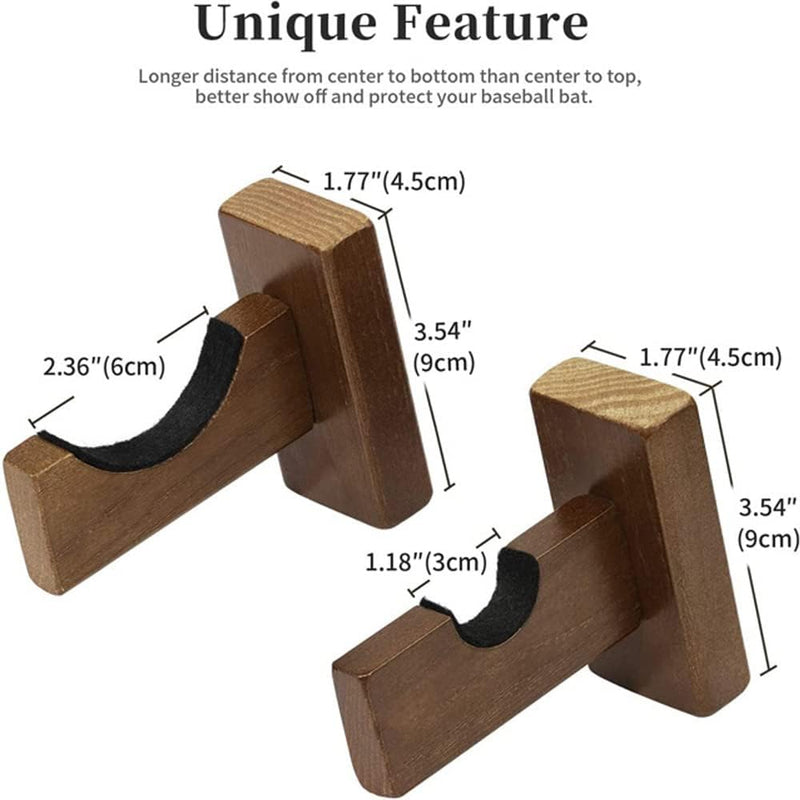 Laad afbeelding in Galerijviewer, Honkbalknuppelsteunen muur: De perfecte manier om je collectie te presenteren heeft een basis van 2,36&quot;x1,18&quot;x3,54&quot; en een steun van 1,77&quot;x3,54&quot;, waardoor elke honkbalfanaat een ideale manier is om gekoesterde bezittingen stijlvol en nauwkeurig tentoon te stellen.
