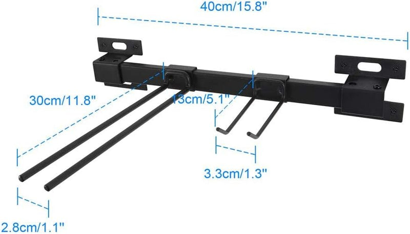 Laad afbeelding in Galerijviewer, Berg uw ski&#39;s en snowboards netjes op met dit wandrek, gemaakt van hoogwaardig metaal, met twee stangen en afneembare haken voor veelzijdige organisatie. Het rek is 40 cm breed en 30 cm hoog.
