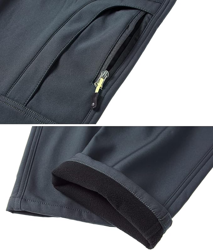 Laad afbeelding in Galerijviewer, Close-up van Houd je warm en comfortabel in de koude met de heren wandel- en skibroek met een zak met ritssluiting en een met fleece gevoerde manchet, ontworpen om winddicht en vochtig te zijn voor je buitenavonturen.
