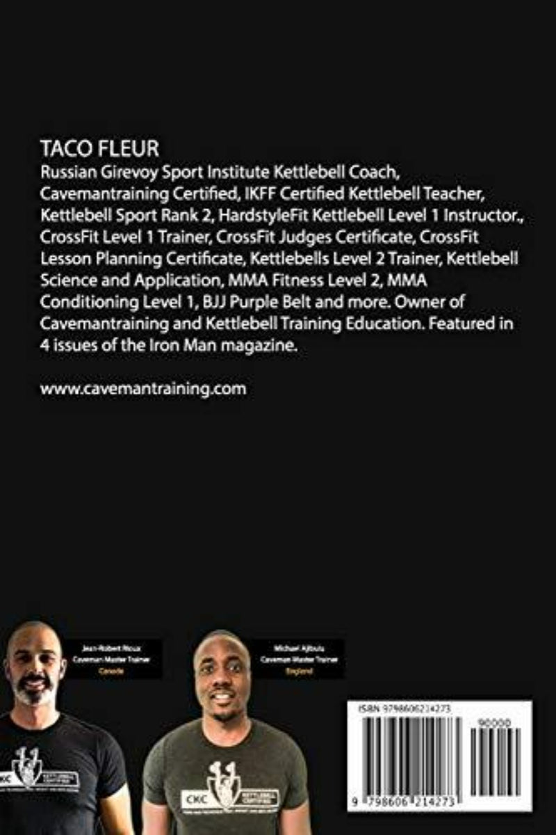 Laad afbeelding in Galerijviewer, Duik in &quot;Kettlebell Complexes Made Simple&quot; van Taco Fleur voor een boeiende kijk op kettlebelltraining. Deze biografie beschrijft zijn expertise en bevat levendige afbeeldingen van merkshirts, waardoor het een must-read is voor fitnessliefhebbers die geïnspireerd zijn door dynamische kettlebelloefeningen.

