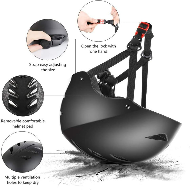 Laad afbeelding in Galerijviewer, De &quot;Skate beschermingsset voor kinderen: veilig en comfortabel&quot; bestaat uit een zwarte helm met volledige bescherming, verstelbare riemmaat, opening met één hand, verwijderbaar kussen en ventilatiegaten.
