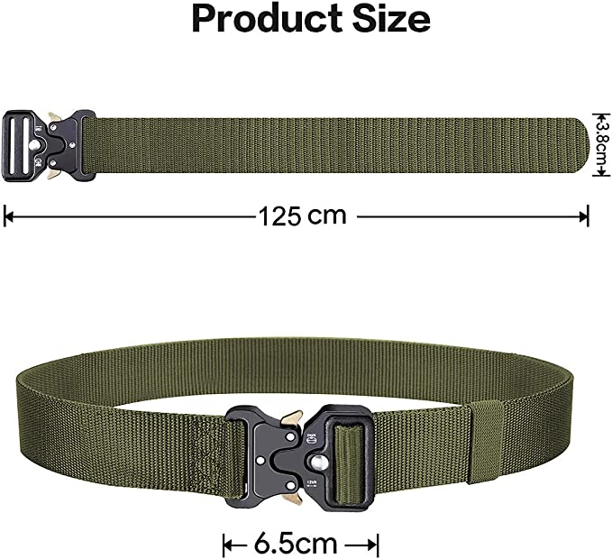 Laad afbeelding in Galerijviewer, De &quot;Tactische riem voor mannen: De ultieme riem voor avontuur en duurzaamheid&quot; is gemaakt van duurzaam 1000D nylon met een metalen Cobra gesp. Hij is 125 cm lang en 3,8 cm breed, met een opvallend veilig gespontwerp.

