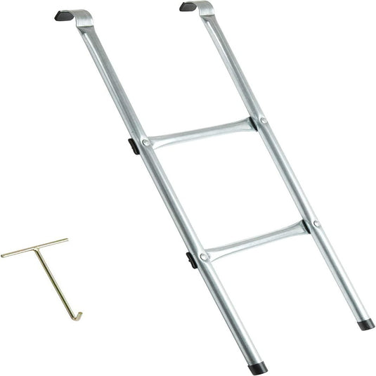 De Trampoline met veiligheidsnet en ladder, een complete tuintrampoline met TÜV Rheinland GS-certificaat en randafdekking, is ontworpen voor veiligheid en gemakkelijke toegang.