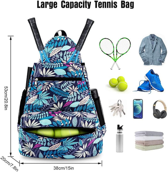 Upgrade je tennisgame met onze stijlvolle en functionele tennistas, gemaakt van duurzaam polyesterweefsel. De tas biedt ruimte voor rackets, kleding, ballen, schoenen, een telefoon, kop, een waterfles en handdoeken. Afmetingen: 53cm x 38cm x 20cm. Inclusief schoenenvak!.
