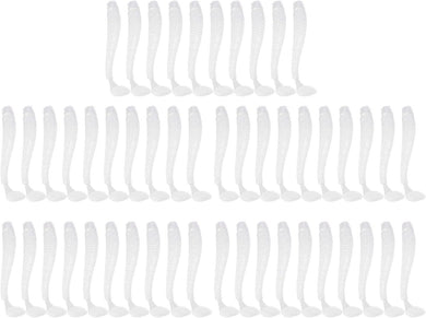 Een bovenaanzicht van 88 identieke witte plastic krullende haarelastiekjes, met een T-staartontwerp, gerangschikt in een rasterpatroon op een witte achtergrond, heeft geen directe relatie met de verstrekte productgegevens over softbait. Kunt u verduidelijken hoe u wilt dat deze elementen worden gecombineerd of herschreven?.