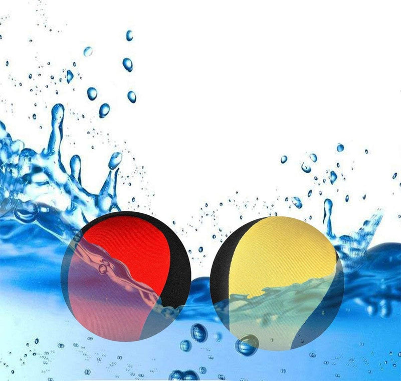 Laad afbeelding in Galerijviewer, Twee levendige ronde waterballen, een rode en een gele, liggen half ondergedompeld in opspattend water op een witte achtergrond – ideaal voor kinderen die genieten van speelplezier in het zwembad. Product: Waterballen: een locatie waterpret voor het hele gezin.
