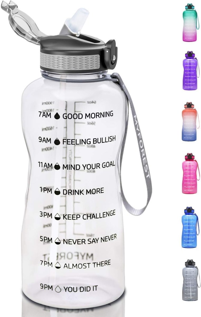 Laad afbeelding in Galerijviewer, Het &quot;Ontdek de ultieme 2L waterflesjes: Motivatie en hydratatie in één!&quot; is een BPA-vrije fles met tijdmarkeringen van 07.00 uur tot 21.00 uur en zinnen als &quot;Good Morning&quot; en &quot;You Did It.&quot; Verkrijgbaar in meerdere kleuren, het verhoogt de gezondheid door u te helpen de hele dag gehydrateerd te blijven.
