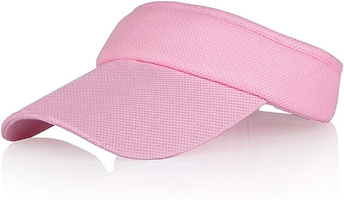 Laad afbeelding in Galerijviewer, Een roze klep met een gebogen klep en structuurstof wordt getoond tegen een witte achtergrond, gemaakt van sneldrogend materiaal voor comfort. Product: Zonneklep voor vrouwen: bescherm jezelf tegen de zon en geniet van je favoriete sporten.
