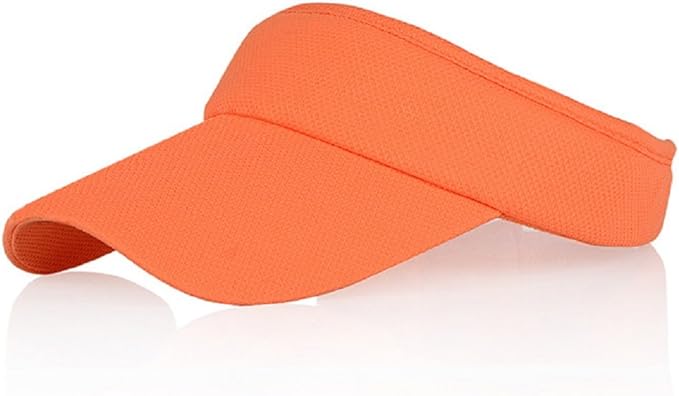 Laad afbeelding in Galerijviewer, De &quot;Zonneklep voor vrouwen: bescherm jezelf tegen de zon en geniet van je favoriete sporten&quot; is een oranje sportvizier met een witte achtergrond, gemaakt van sneldrogend materiaal voor comfort en uitstekende UV-bescherming, ideaal voor zonnige uitstapjes.
