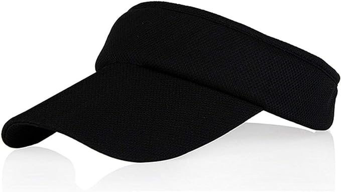 Laad afbeelding in Galerijviewer, De Zonneklep voor vrouwen, ontworpen met sneldrogend materiaal, biedt uitstekende UV-bescherming. Deze zwarte vizierpet is perfect voor zonnige dagen en staat stijlvol tegen een witte achtergrond.
